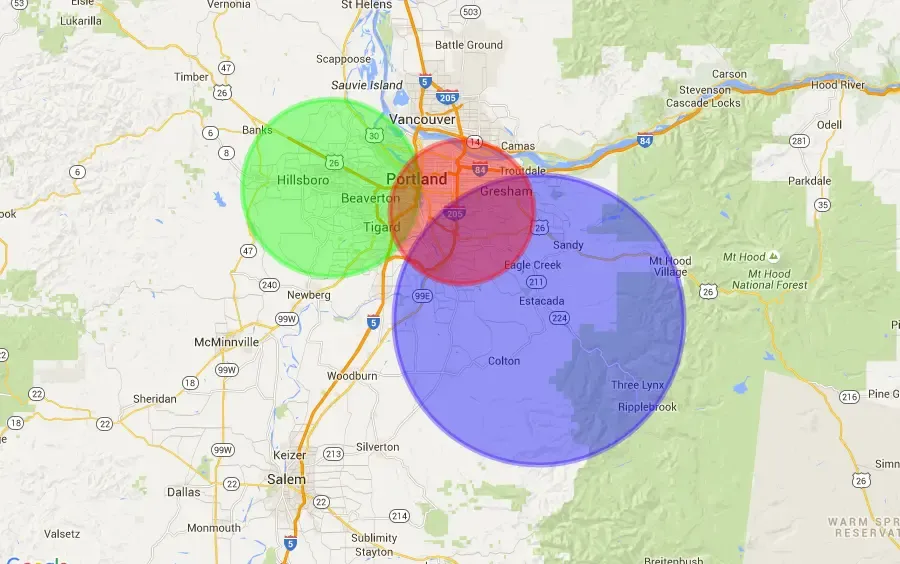 Portland Metro medical transportation service coverage map